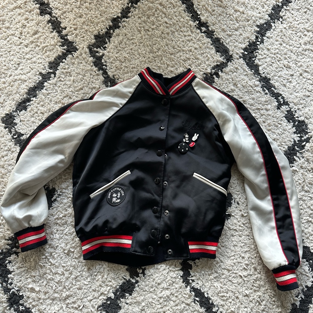 Reversible Disney x Coach Mickey Mouse Satin Varsity Jacket size S